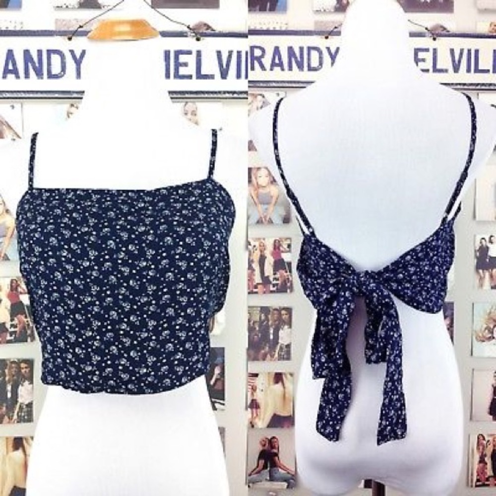 Brandy Melville tie back floral tank top